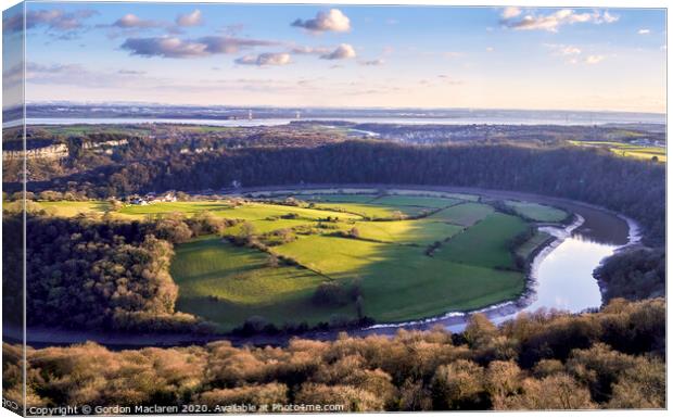 Wye Valley Chepstow, from Eagle's Nest Canvas Print by Gordon Maclaren