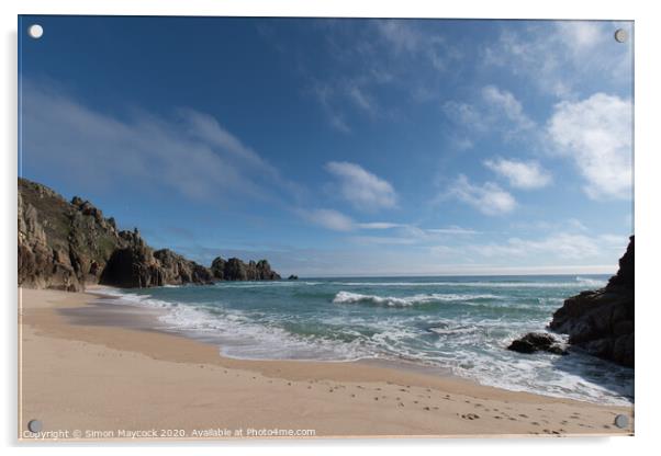 Deserted Pednvounder beach Acrylic by Simon Maycock