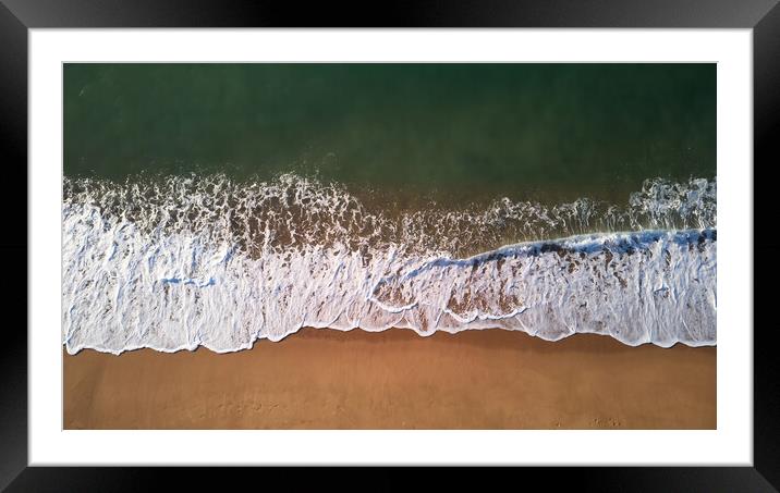 Aerial drone picture from Spanish beach in Costa B Framed Mounted Print by Arpad Radoczy