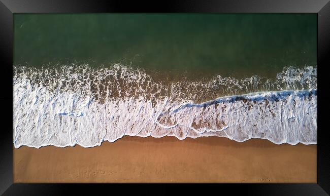 Aerial drone picture from Spanish beach in Costa B Framed Print by Arpad Radoczy