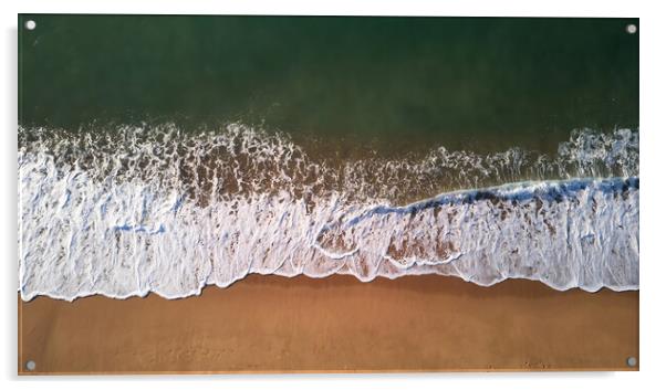 Aerial drone picture from Spanish beach in Costa B Acrylic by Arpad Radoczy