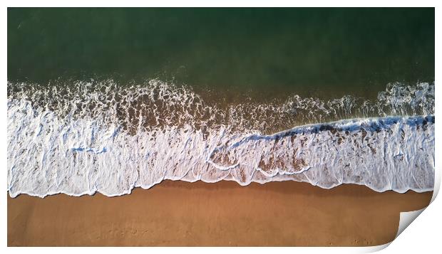 Aerial drone picture from Spanish beach in Costa B Print by Arpad Radoczy