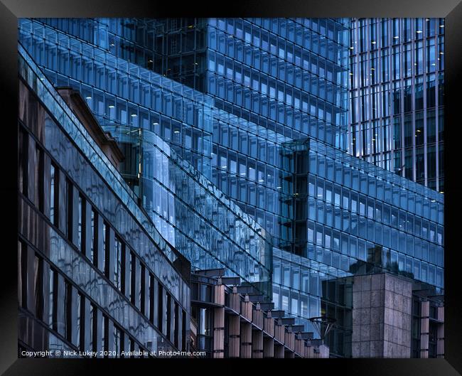 Abstract glass building city of London Framed Print by Nick Lukey