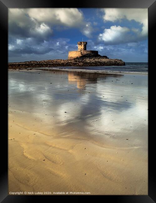 La Rocco tower, St Ouens bay, Jersey Framed Print by Nick Lukey