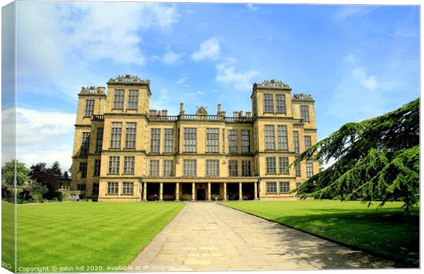 Hardwick Hall in Derbyshire. Canvas Print by john hill