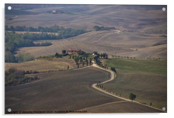 Tuscan Landscape Acrylic by Beverley Middleton