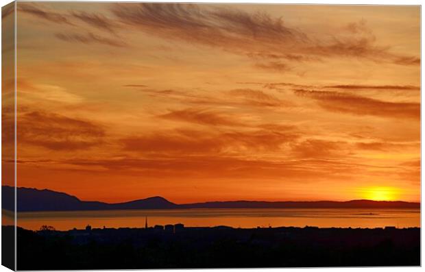 Scotland`s Ayrshire coast, Ayr at sunset Canvas Print by Allan Durward Photography