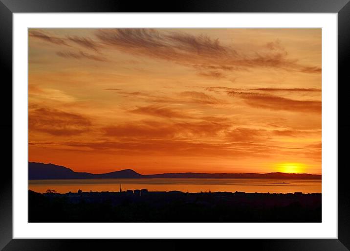 Scotland`s Ayrshire coast, Ayr at sunset Framed Mounted Print by Allan Durward Photography