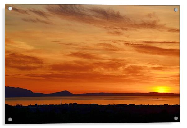 Scotland`s Ayrshire coast, Ayr at sunset Acrylic by Allan Durward Photography