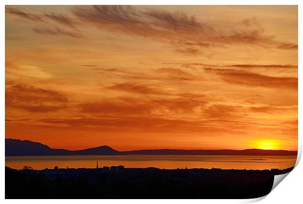Scotland`s Ayrshire coast, Ayr at sunset Print by Allan Durward Photography