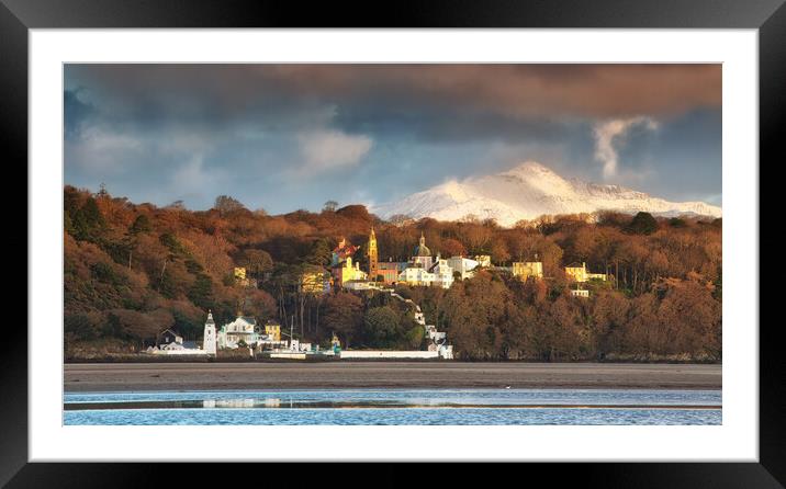 Portmeirion in winter Framed Mounted Print by Rory Trappe