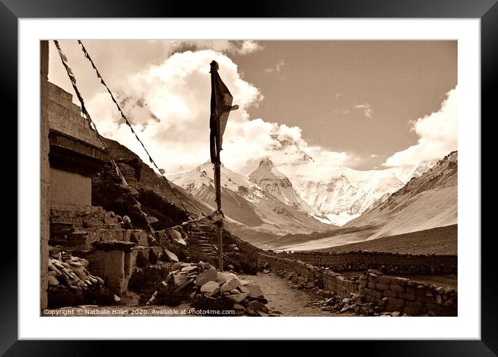 Mount Everest from the Rongbuk Monastery, Tibet Framed Mounted Print by Nathalie Hales
