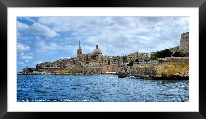 Valletta Malta Framed Mounted Print by Diana Mower
