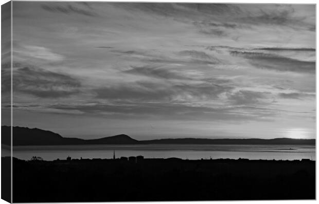 Ayr sunset in monochrome Canvas Print by Allan Durward Photography