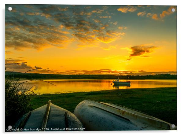 Bramble Bay Sunset Acrylic by Max Burridge