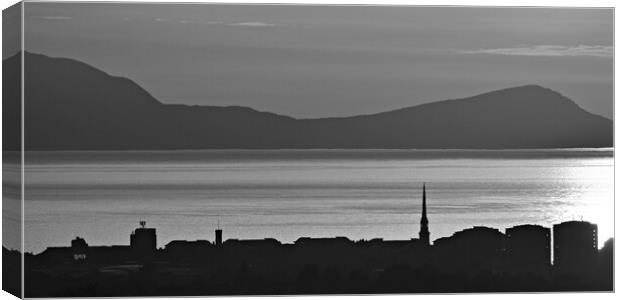 Overview of Ayr at sunset  Canvas Print by Allan Durward Photography
