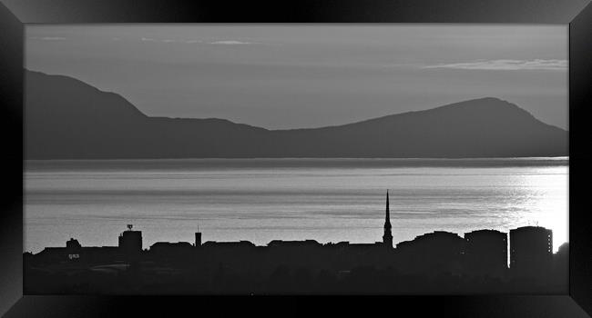 Overview of Ayr at sunset  Framed Print by Allan Durward Photography