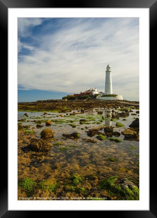 St Marys Island, Northumberland Framed Mounted Print by Michael Shannon