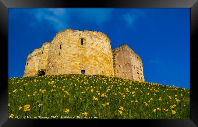 Cliffords Tower in York Framed Print by Michael Shannon