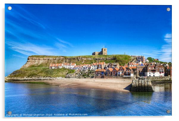 Whitby, North Yorkshire - The Old Town and Harbour Acrylic by Michael Shannon