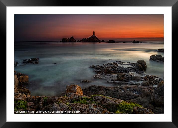 Le Corbiere Lighthouse Island of Jersey Framed Mounted Print by Nick Lukey