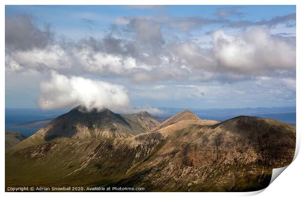 Glamaig and Marsco Print by Adrian Snowball