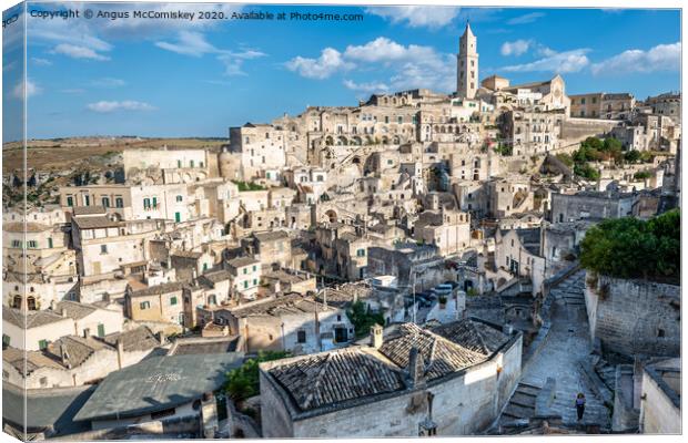 View across Sassi District of Matera Canvas Print by Angus McComiskey