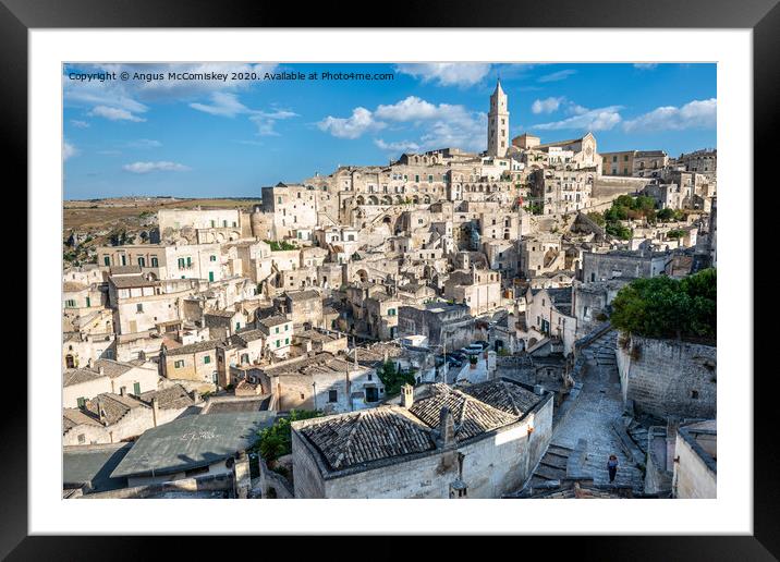 View across Sassi District of Matera Framed Mounted Print by Angus McComiskey