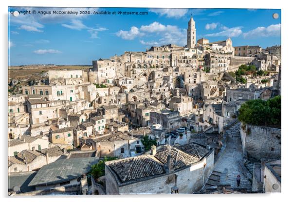 View across Sassi District of Matera Acrylic by Angus McComiskey