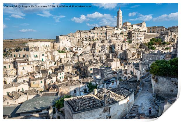 View across Sassi District of Matera Print by Angus McComiskey