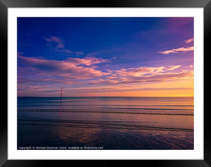 Sunrise at Filey on the North Yorkshire Coast. Framed Mounted Print by Michael Shannon