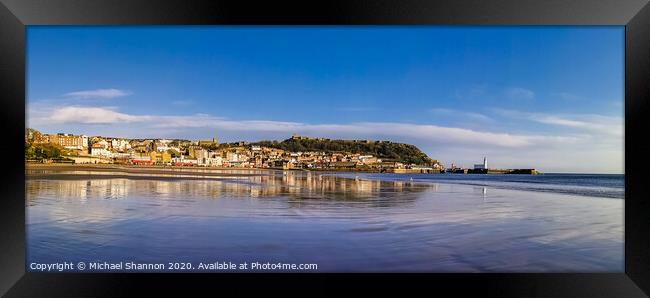 Scarborough South Bay at low tide Framed Print by Michael Shannon