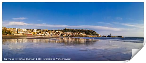 Scarborough South Bay at low tide Print by Michael Shannon