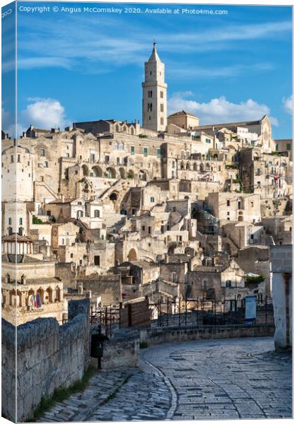 Descending into Sassi District of Matera Canvas Print by Angus McComiskey