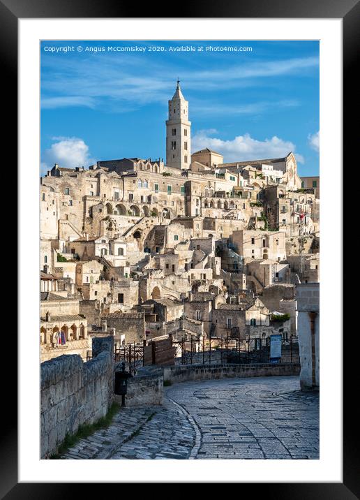 Descending into Sassi District of Matera Framed Mounted Print by Angus McComiskey