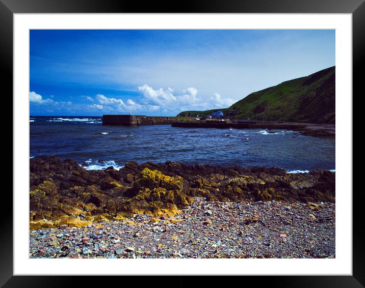 Burnmouth Harbour Framed Mounted Print by Steven Watson