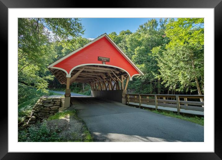 Flume Covered Bridge, Lincoln, New Hampshire Framed Mounted Print by Martin Williams