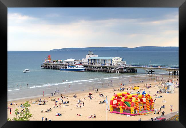Bournemouth Pier and Beach Framed Print by Chris Day