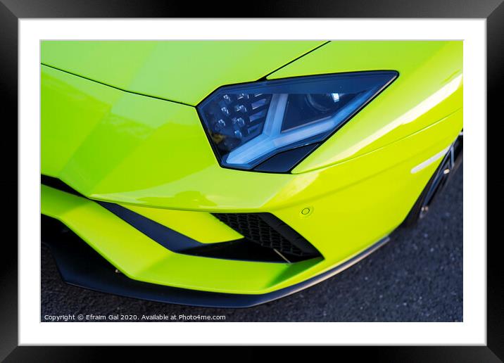 Abstract shape Lamborghini  Framed Mounted Print by Efraim Gal