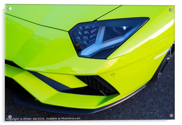 Abstract shape Lamborghini  Acrylic by Efraim Gal