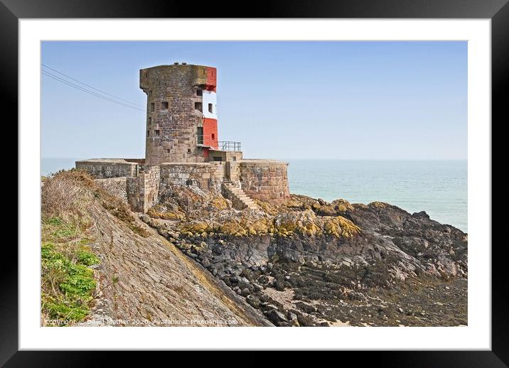 Archirondel Tower, St. Catherine's Bay, Jersey Framed Mounted Print by David Mather