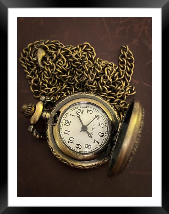 Brass Pocketwatch Framed Mounted Print by Jacqui Farrell
