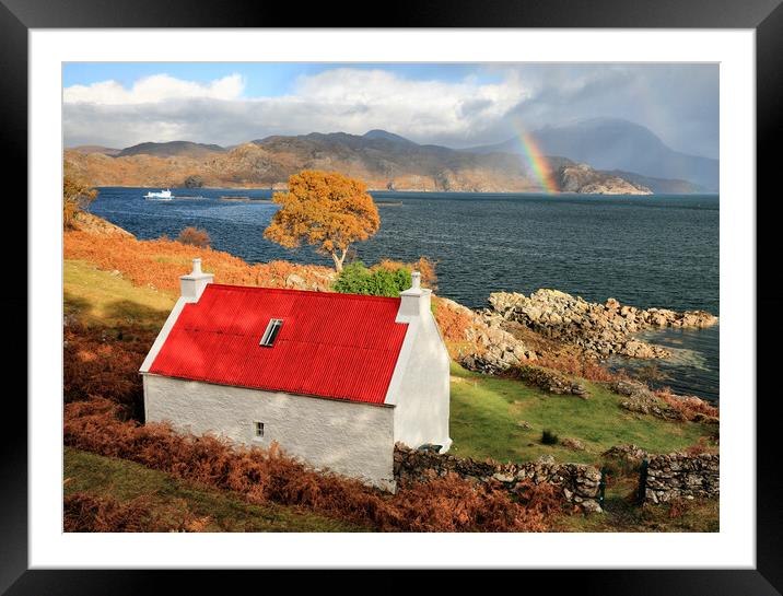 Loch Shieldaig Cottage Framed Mounted Print by Grant Glendinning