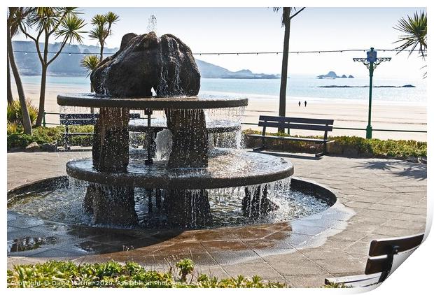 Fountain at St. Brelade's Bay, Jersey, Channel Islamds Print by David Mather