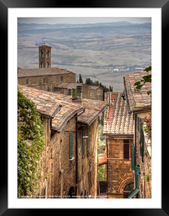 streets of Montalcino Tuscany Framed Mounted Print by Beverley Middleton