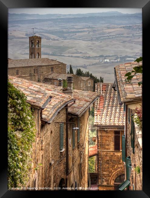 streets of Montalcino Tuscany Framed Print by Beverley Middleton