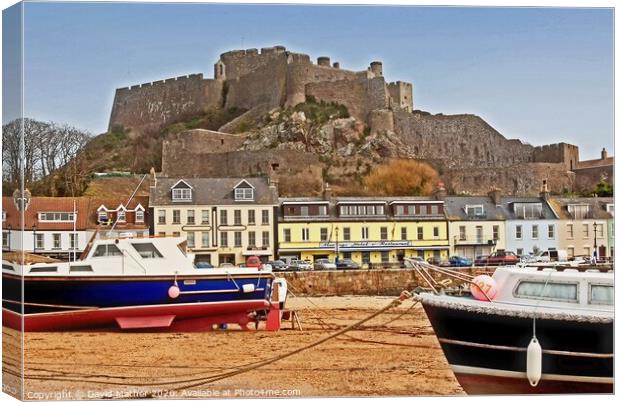 Mont Orgeuil Castle, Gorey Bay, Jersey, Channel Islands Canvas Print by David Mather