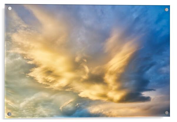 Nice cloudscape with sunset light Acrylic by Arpad Radoczy