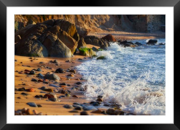 Sunset landscape picture from a Spanish Costa Brav Framed Mounted Print by Arpad Radoczy