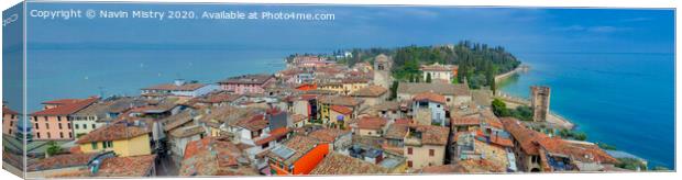Panoramic Image of Sirmione, Lake Garda, Italy Canvas Print by Navin Mistry